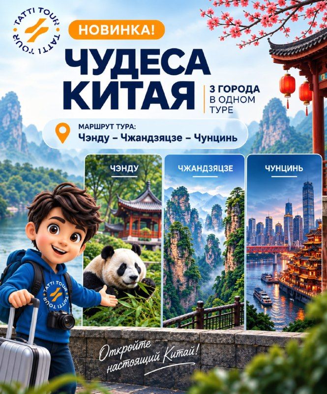Тур в Китай: Чэнду – Чжанцзяцзе – Чунцин, 8 дней