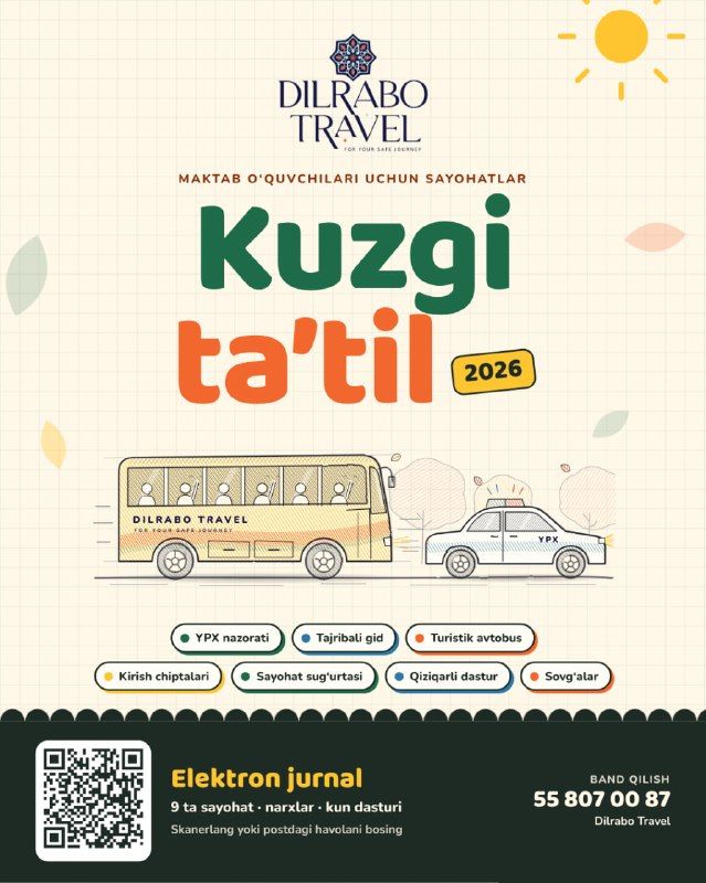 Kuzgi taʼtil: maktab oʻquvchilari uchun 9 ta sayohat