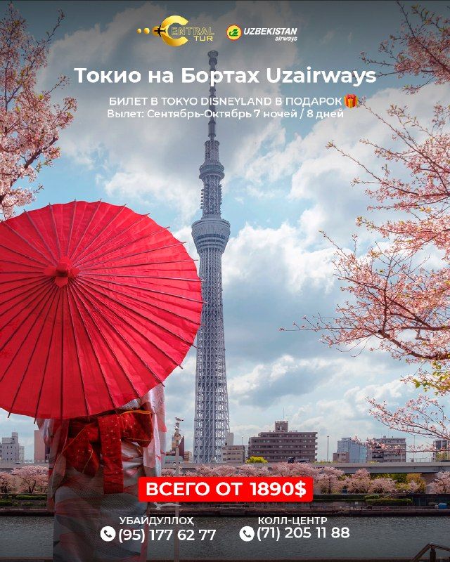 Токио: тур с билетом в Tokyo Disneyland, 7 ночей / 8 дней